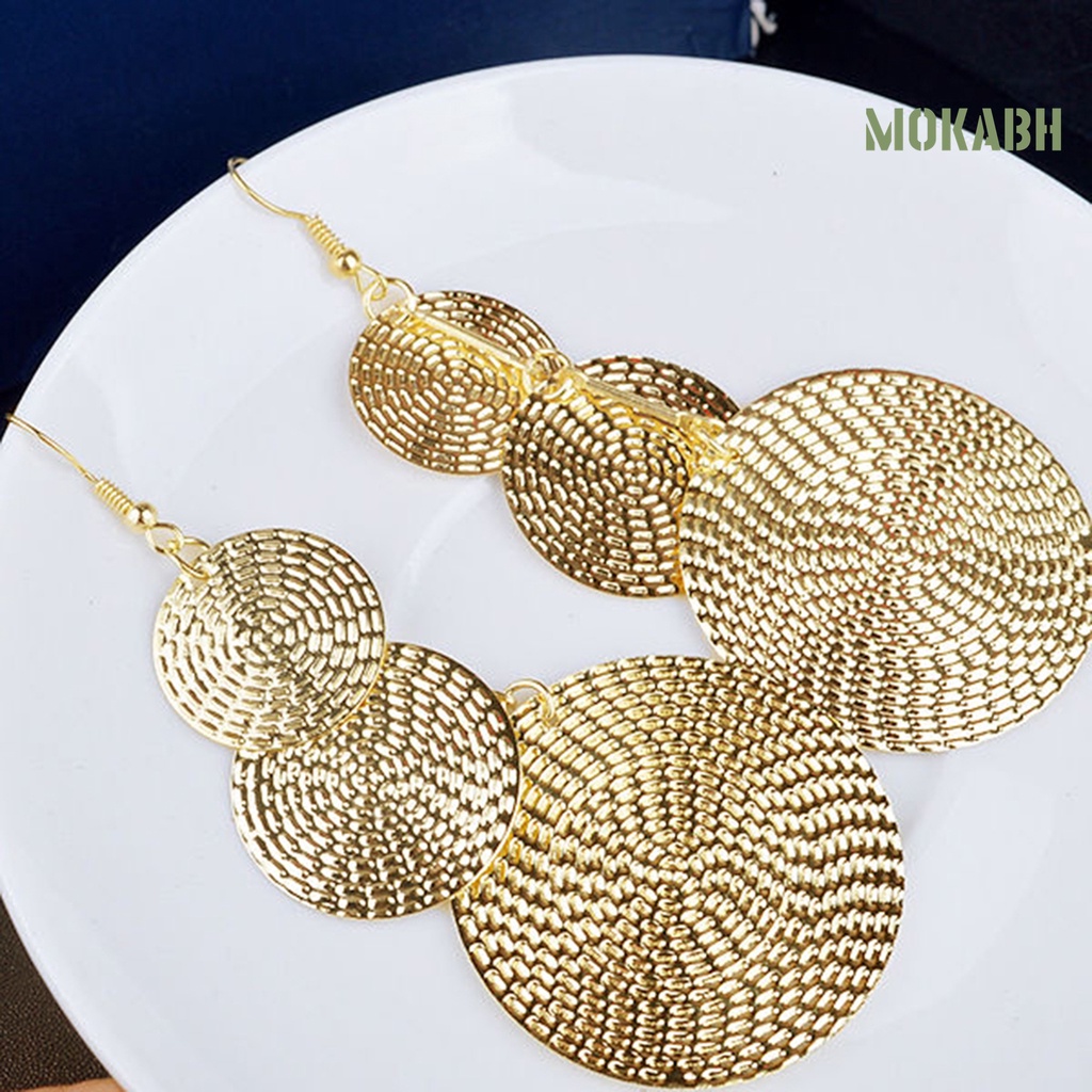 Bông Tai Dáng Dài Nhiều Lớp Hình Tròn Thời Trang Thanh Lịch Cho Nữ