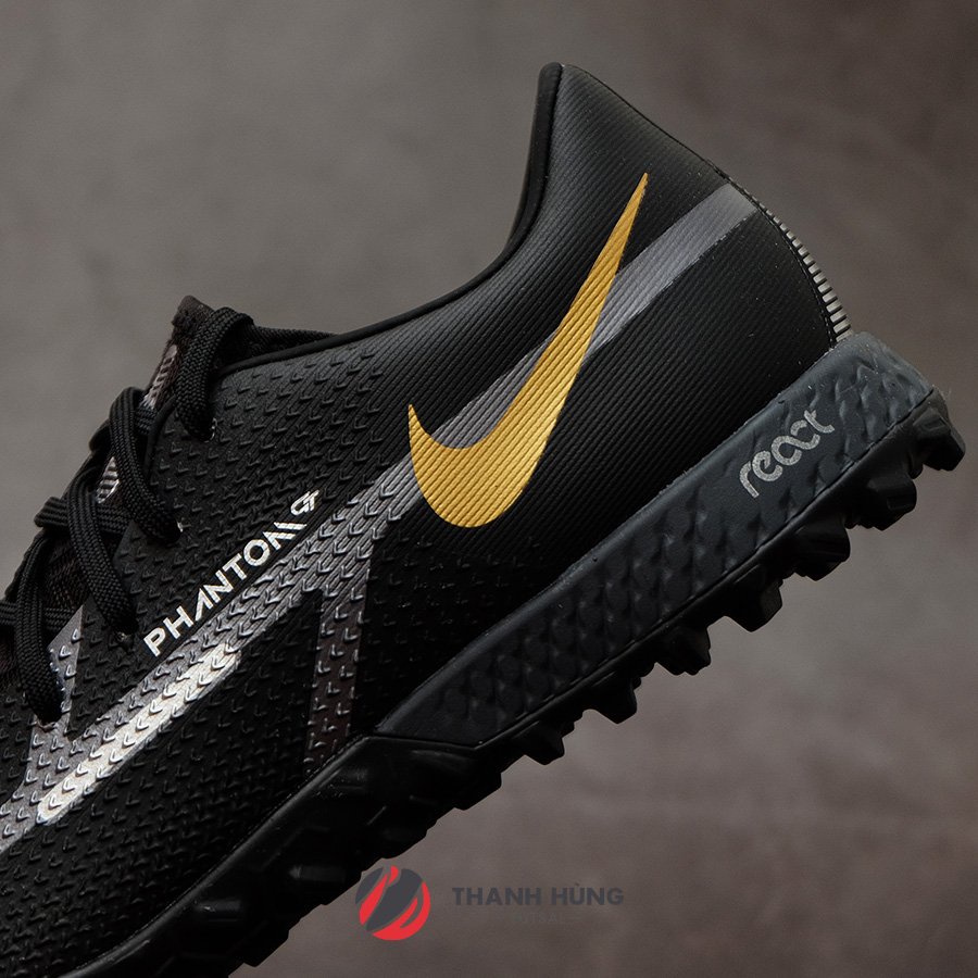 GIÀY ĐÁ BÓNG CHÍNH HÃNG NIKE REACT PHANTOM GT2 PRO TF - DC0768-007 - ĐEN/ĐỒNG