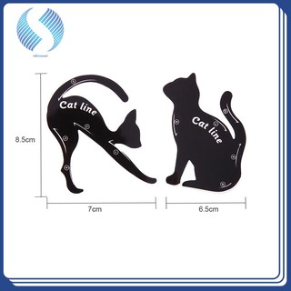 Pro 2pcs/Set Cat Eyeliner Stencil Makeup Eyebrow Models Stamp Template Card