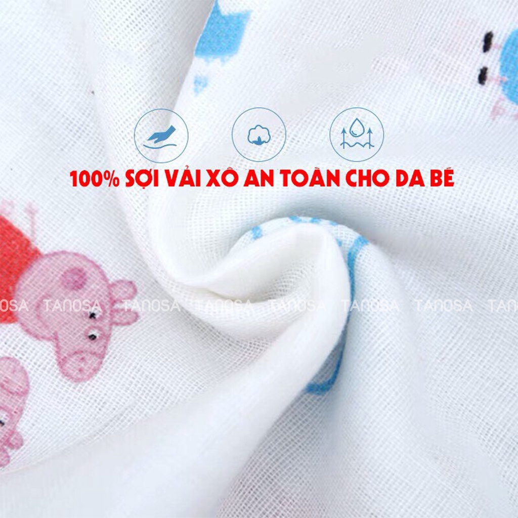 TANOSA KIDS Sét 2 khăn lót thấm mồ hôi cho bé xô bông hữu cơ 2 lớp