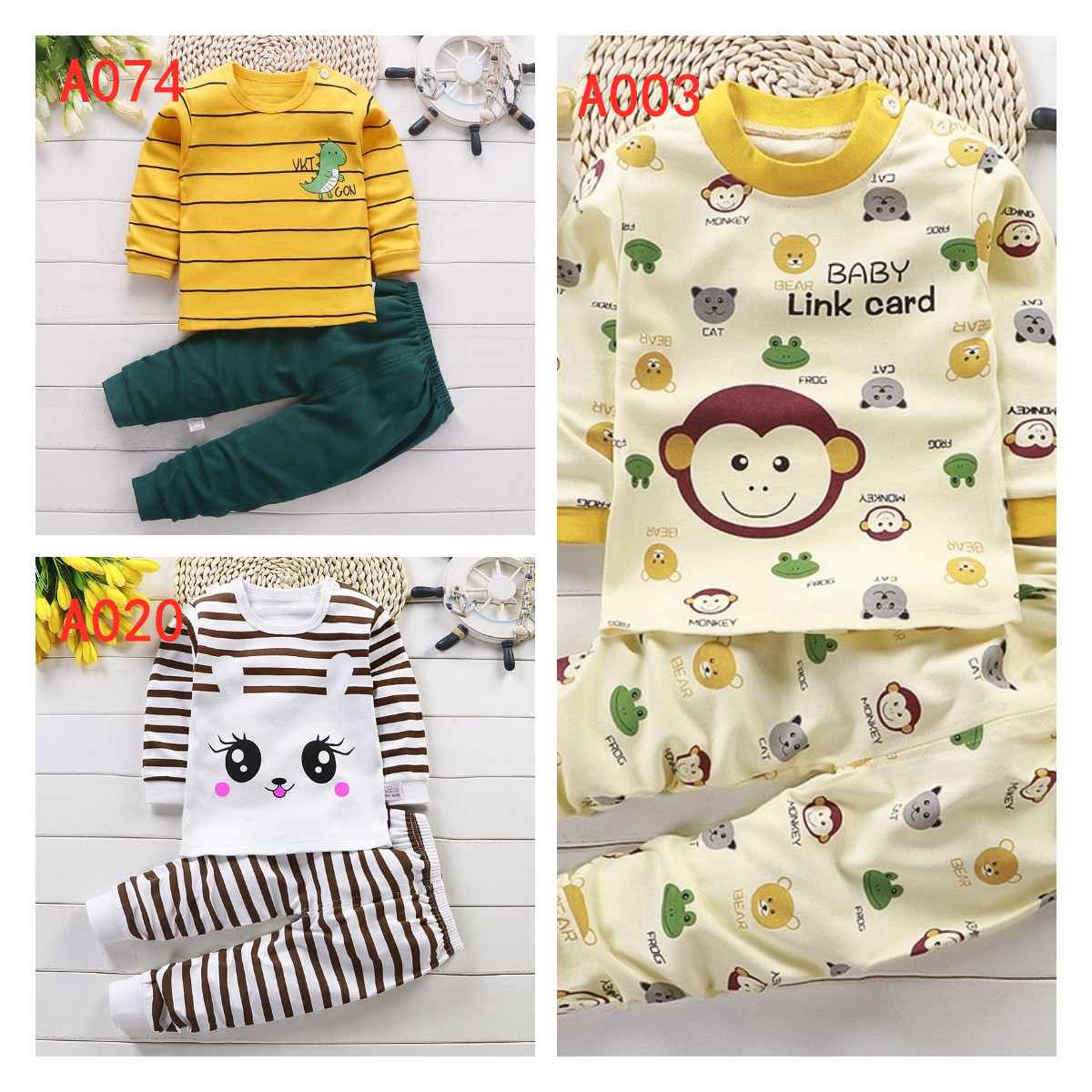 2pcs/set Baby boys/girls Clothing set Long Sleeve Pyjamas+pants Printed Clothing suits