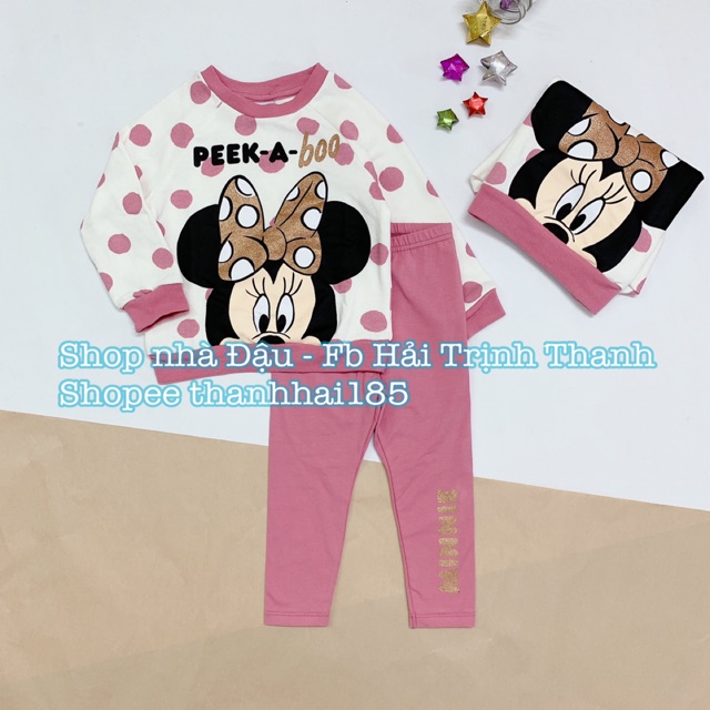 Set bộ minnie chấm bi hồng cực xinh cho bé