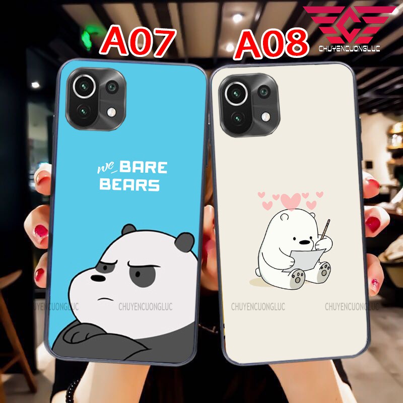 Ốp lưng Xiaomi mi 11 gấu dễ thương mặt sau ép kính chống bể