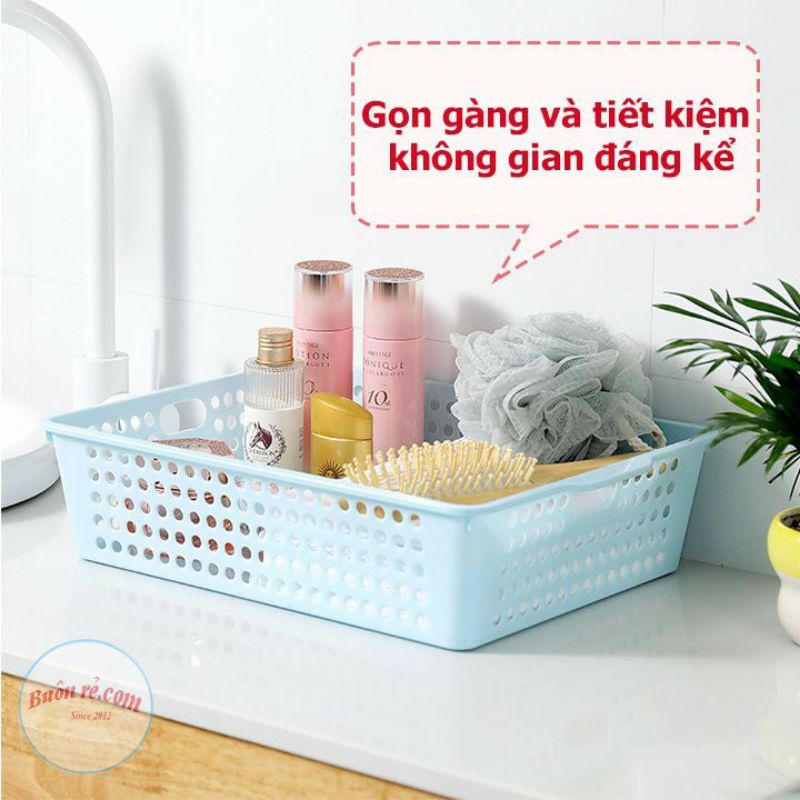 Khay nhựa, giỏ nhựa chữ nhật A4 để đồ đa năng, để tài liệu