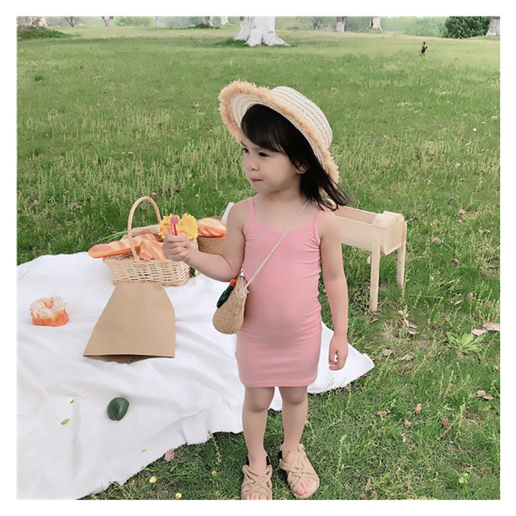 Đồ ngủ hai dây mỏng phong cách mùa thu xinh xắn cho bé gái