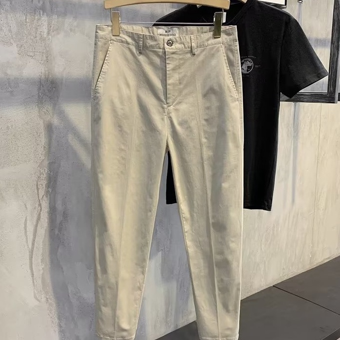 Quần Lửng Lưng Cao Dáng Rộng Màu Trơn Phong Cách Harajuku Thời Trang Cho Nam fashion quần jean nam ống đứng from rộng Hàn Quốc simple quần jogger nam