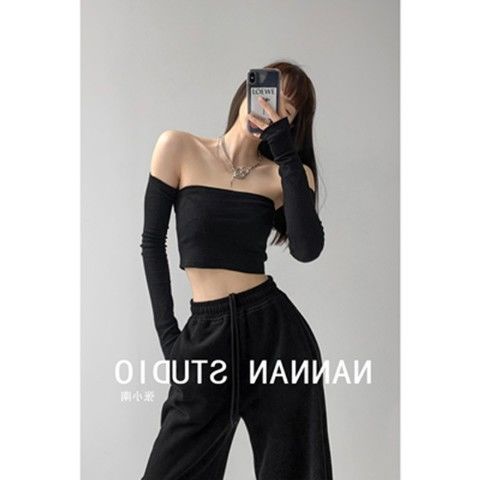 Set Áo Ống + Áo Ống Tay Dài Hở Vai Quyến Rũ Ốp