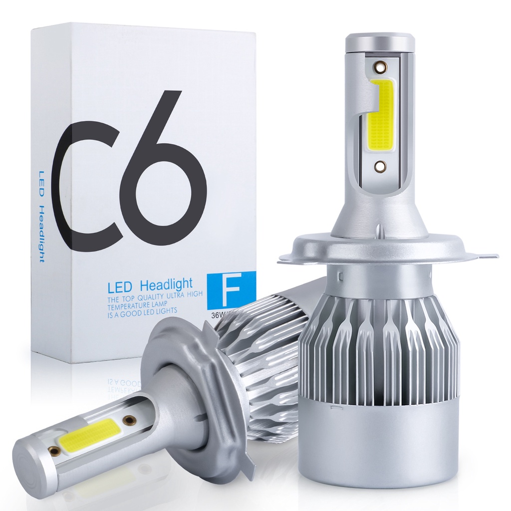 1 cái bóng đèn pha C6 H1 H3 bóng đèn LED H7 Đèn pha ô tô H4 880 H11 HB3 9005 HB4 9006 H13 6000K 4300K ​​12000K 80W 8000LM đèn pha ô tô