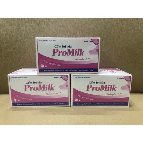 Cốm lợi sữa Promilk từ thảo dược - tăng tiết sữa cho mẹ sau sinh - Hộp 20 gói cho mẹ ít sữa, sữa loãng {xả lỗ}