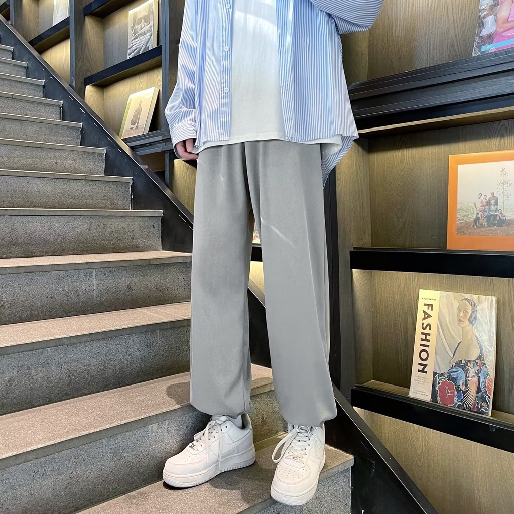 Quần Dài Dáng Rộng Lưng Thun Co Giãn Thoải Mái Thời Trang Hàn Quốc Cho Nam size M-2XL
