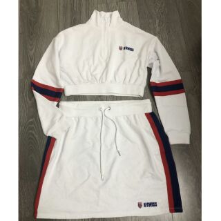 Áo Khoác Cotton Da Cá F21 Trắng Lỗi Nhẹ Thêu K-SWISS - 2218