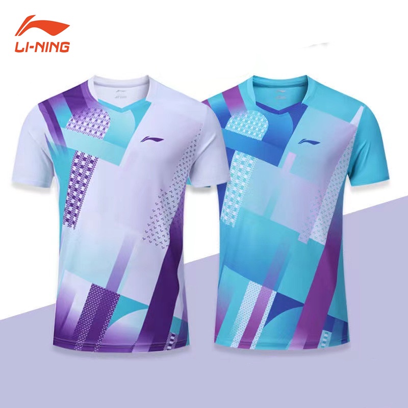 Li Ning Bộ Đồ Thể Thao Cầu Lông Ngắn Tay Thoáng Khí Nhanh Khô Cho Nam Và Nữ