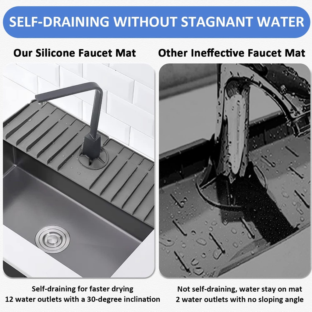 A-LIFE Thảm Silicon Lót Vòi Nước Bồn Rửa Nhà Bếp Chống Văng