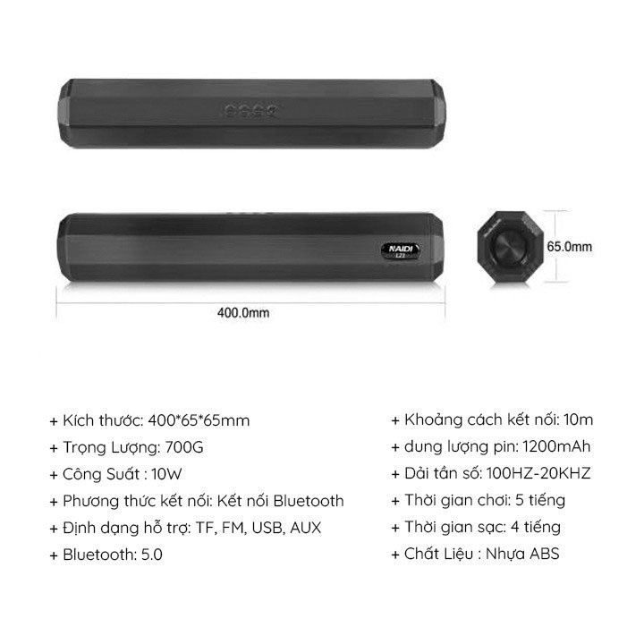 Loa bluetooth nghe nhạc speaker A21 âm thanh sắc nét, hỗ trợ cắm thẻ nhớ, đài FM, Usb hàng Fullbox