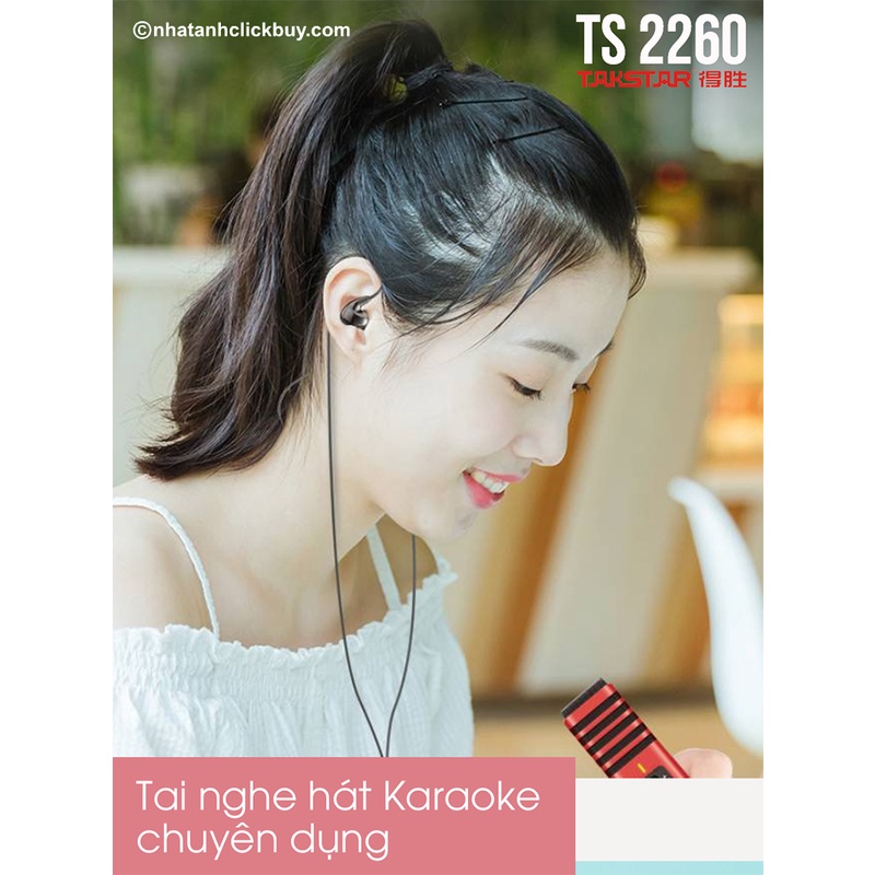 Tai Nghe Có Dây Nhét Tai Takstar TS-2260. Tai Nghe Kiểm Âm Cao Cấp,Dây Tai Nghe Dài, Âm Thanh Sống Động, Dễ Sử Dụng