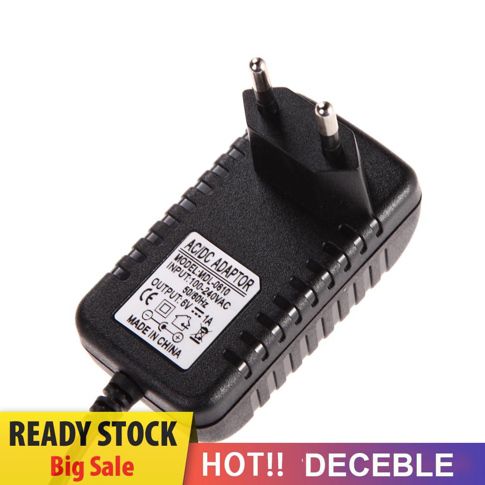 Deceble AC 100-240V Converter Adapter DC 5.5 x 2.5MM 6V 1A 1000mA Charger EU Plug 