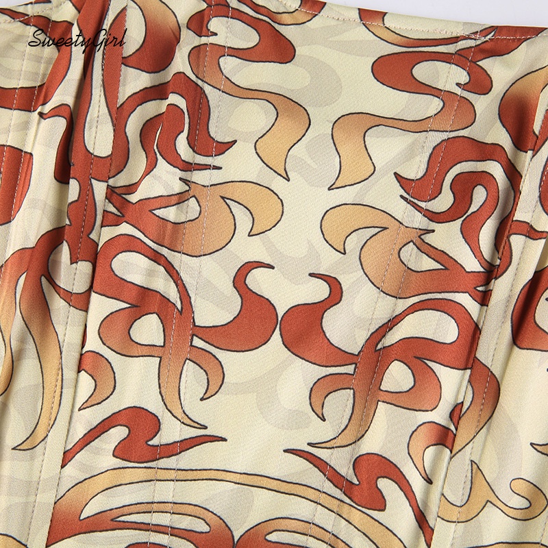 Áo Ống In Họa Tiết Hình Học Có Khóa Kéo Thời Trang Quyến Rũ Cho Nữ 2022