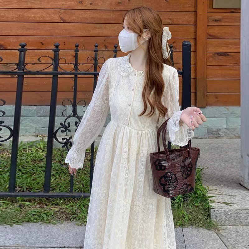 Váy Đầm ren mềm 2 lớp Ulzzang siêu xinh mềm mịn hàng QC