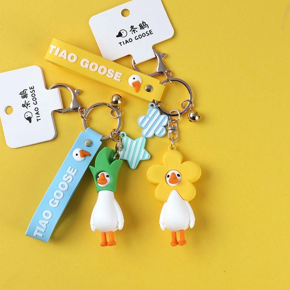 Móc Khóa Hình Ngỗng Hoạt Hình Tinh Tế Sáng Tạo Giá Đỡ