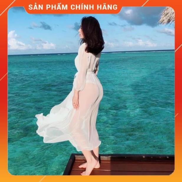 Kimono, áo khoác đi biển chiffon dáng dài