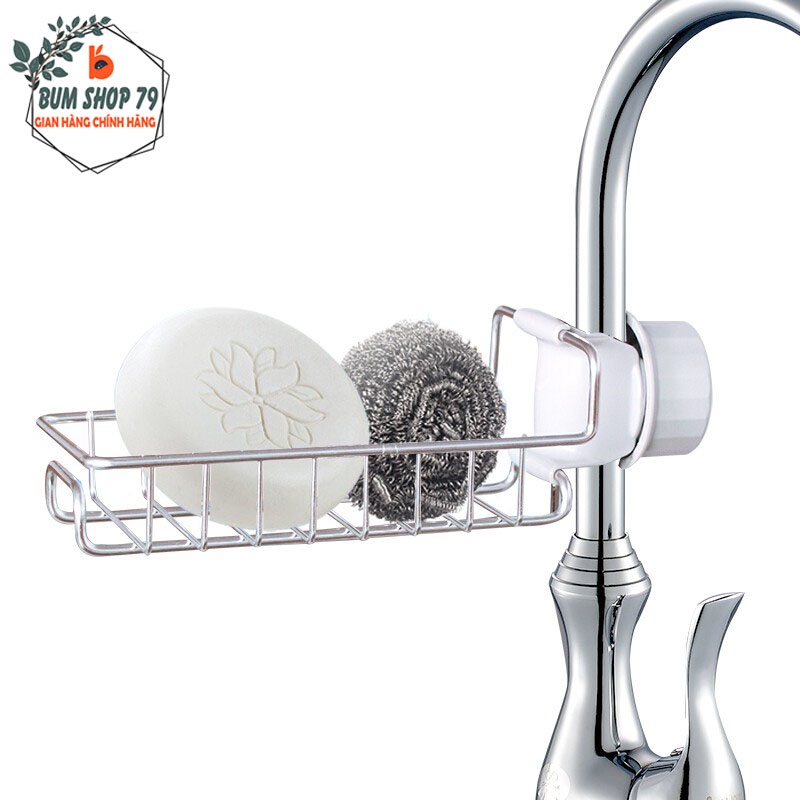 Khay inox gắn vòi rửa bát, giá inox thép không rỉ treo vòi lavabo,nhà tắm,chậu rửa bát,toilet để đồ đa năng