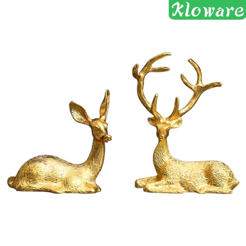 Set 2 tượng hươu trang trí nội thất
