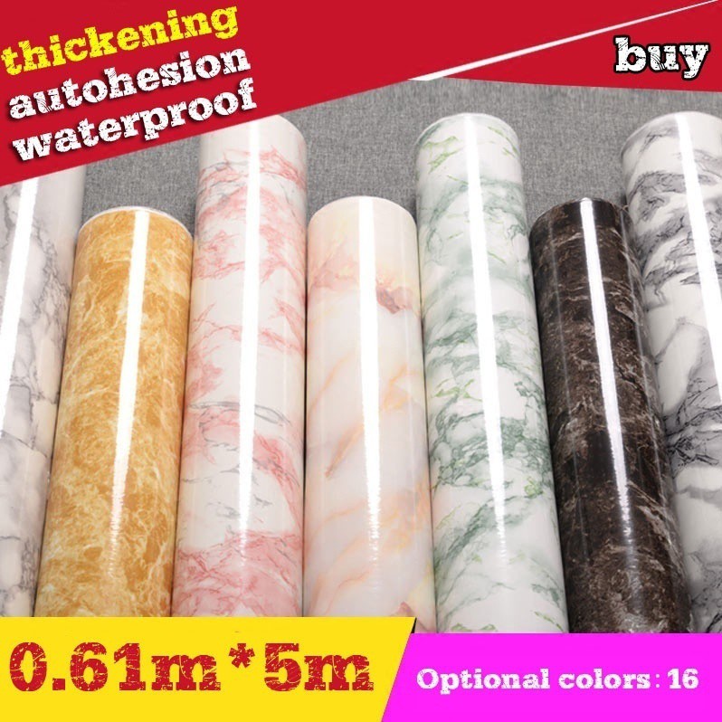 Cuộn Giấy Dán Tường Màu Đá Cẩm Thạch , Chống Thấm Nước 0.6M * 5M