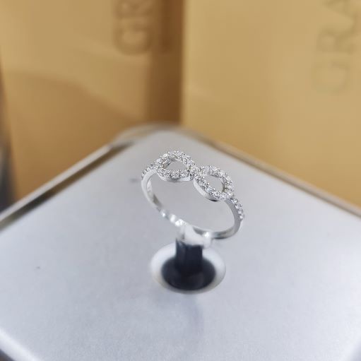 Nhẫn nữ bạc Ý S925 MiASJ N362 hình nơ nạm đá cao cấp, sang trọng