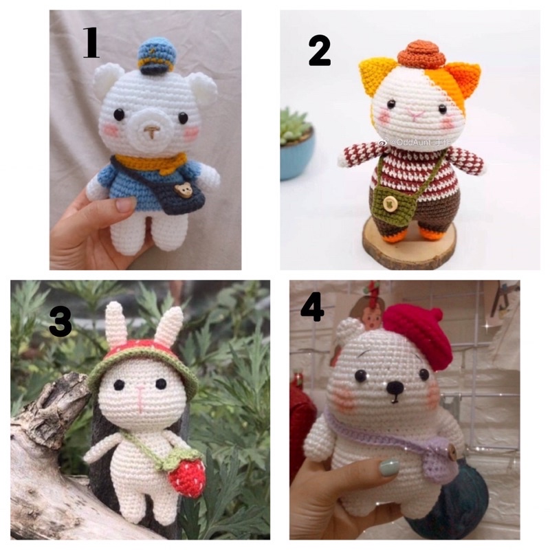 THÚ BÔNG ĐI HỌC BẰNG LEN