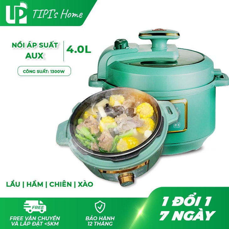 Nồi áp suất đa năng AUX (Dung tích 3L&4L)Tích hợp nhiều chức năng, hầm, chiên, lẩu, xào, kho, công suất 1800w, bh 12th