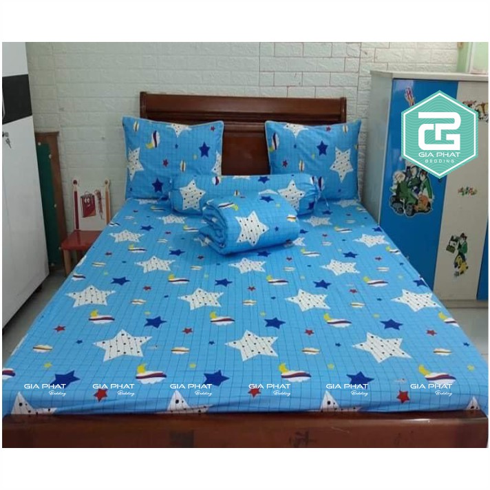 Bộ ga gối Thắng lợi cotton 100% hàng chuẩn có in logo