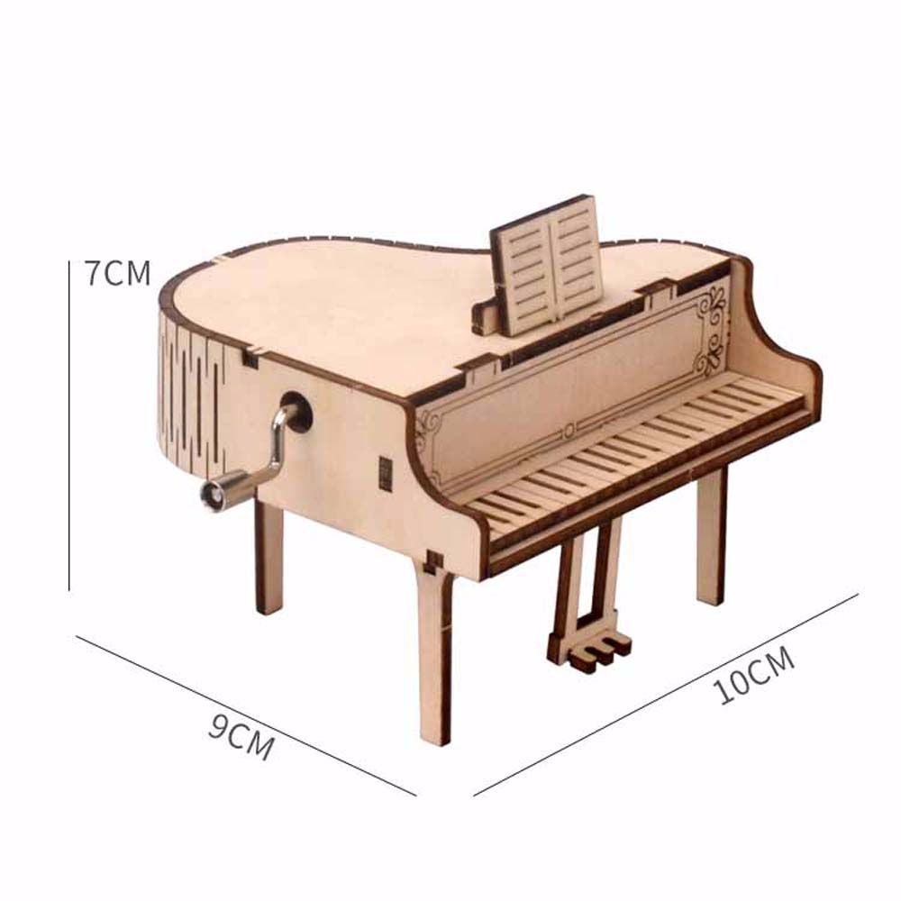 Mô hình đồ chơi hộp nhạc đàn piano lắp ráp thủ công bằng gỗ 3D nhiều màu độc đáo cho trẻ em DIY