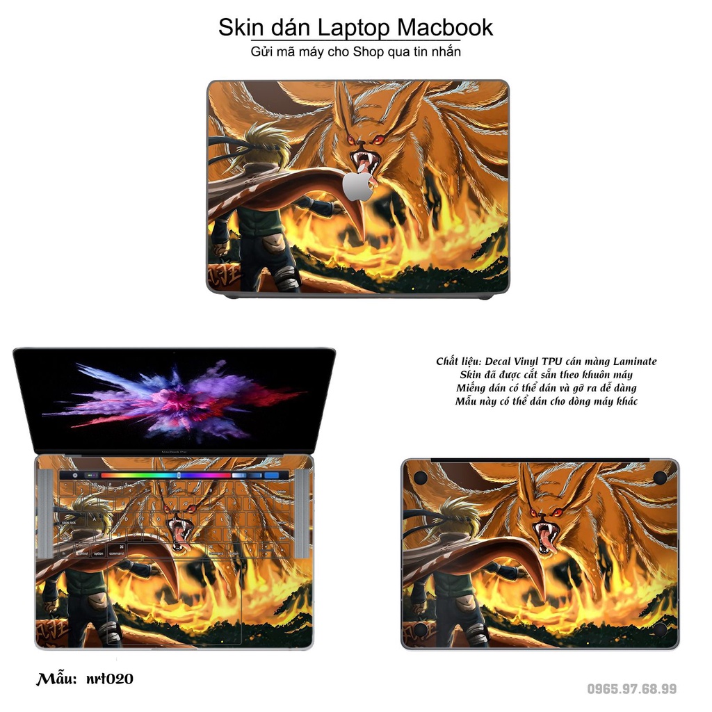 Skin dán Macbook mẫu Naruto (đã cắt sẵn, inbox mã máy cho shop)