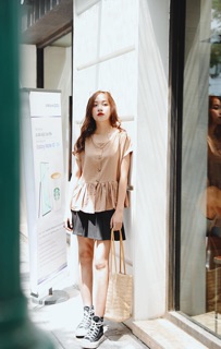 Áo peplum cộc tay