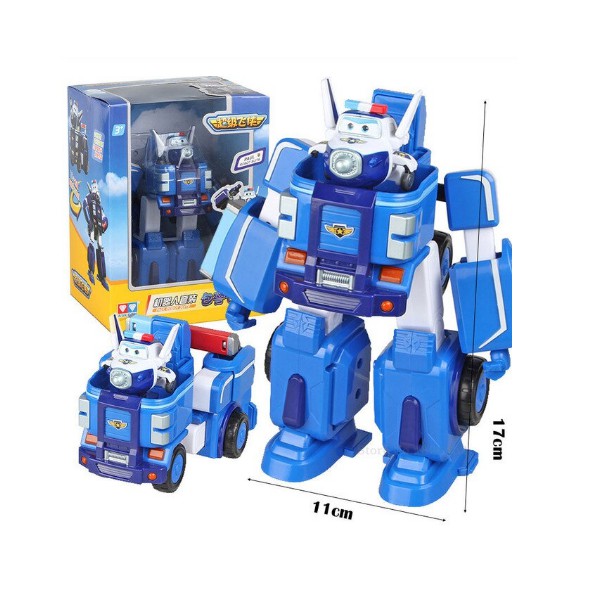 Super wings Đội bay siêu đẳng Máy bay biến hình robot mô hình cảnh sát Paul cỡ lớn đồ chơi trẻ em