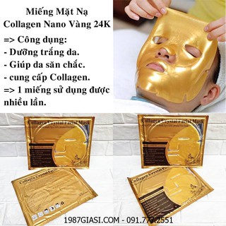 combo 10 miếng mặt nạ vàng nano nguyên miếng chính hãng