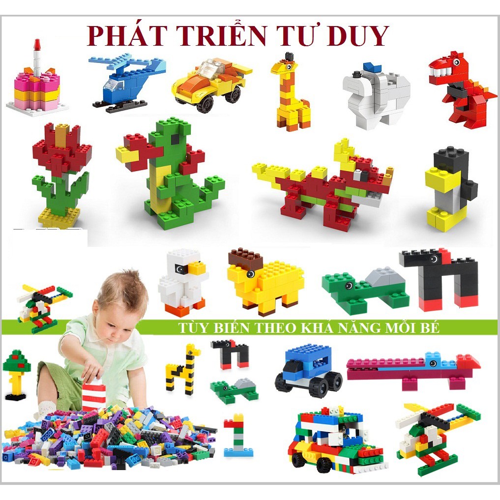 Bộ đồ chơi lego 1000 chi tiết lắp ghép sáng tạo cho bé