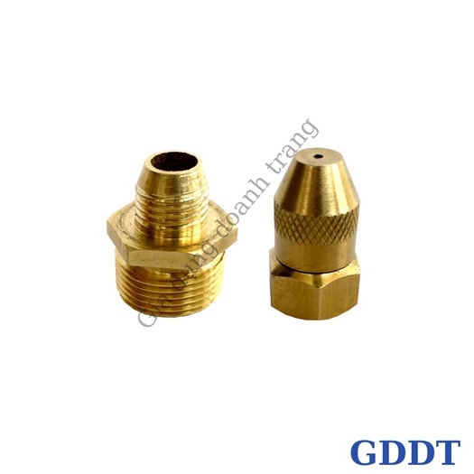 Đầu béc tưới cây, Béc tưới đồng phun sương chân ren 21mm có chỉnh tia