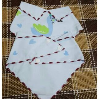 Set 2 khăn tam giác Hàn cho bé trai bé gái, yếm ăn dặm, yếm cho bé, yếm cotton