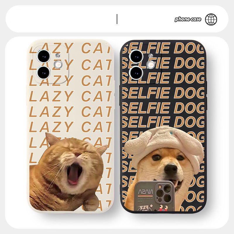 Ốp lưng IPhone Dog & Cat cạnh vuông 6/6plus/6s/6splus/7/7plus/8/8plus/x/xr/xs/11/12/13/14/pro/max/plus/promax BVC919