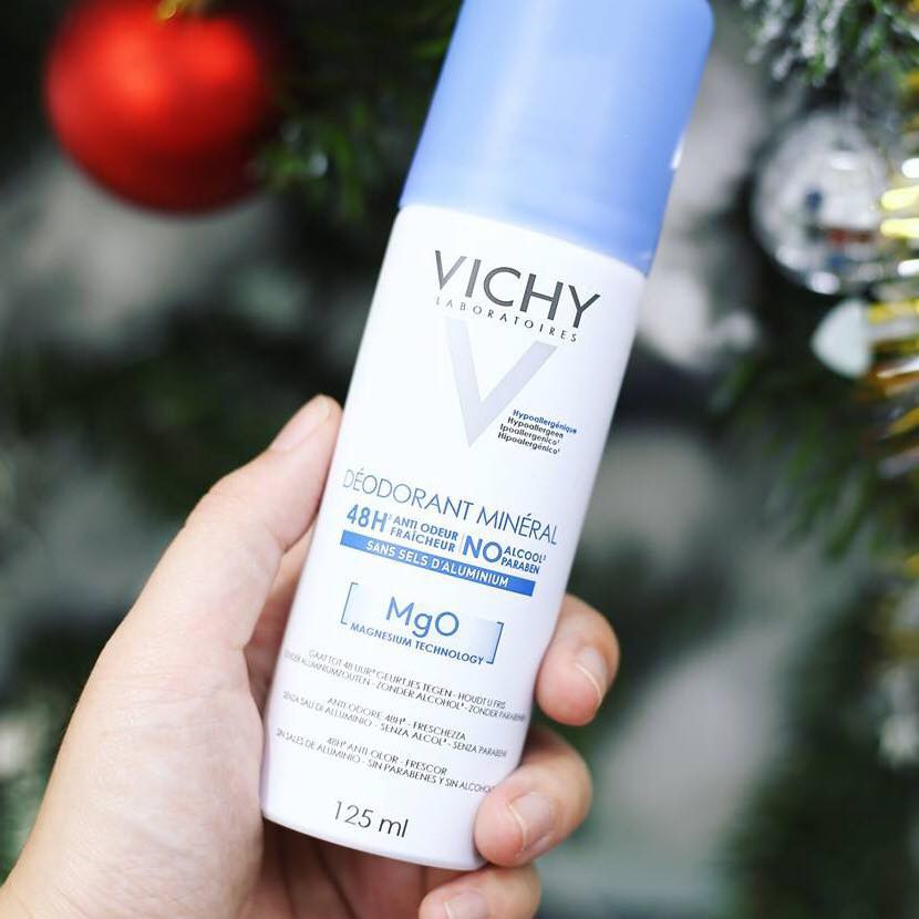 Xịt Khử Mùi &amp; Khô Thoáng Vùng Da Dưới Cánh Tay Giàu Khoáng Vichy Deodorant Mineral 125ml