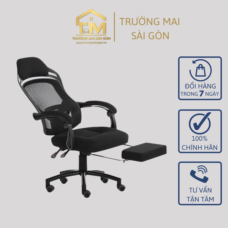 ghế gaming làm việc gác chân thư giãn Nhập Khẩu kết hợp ngả sâu 160 độ kết hợp xoay tròn 360 hiện đại Trường Mai Sài Gòn