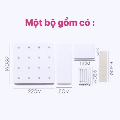 Bảng dán/treo tườngPegboard  có vách ngăn,làm bằng nhựa cao cấp, trang trí cho phòng ngủ, phòng khách thẩm mĩ cao