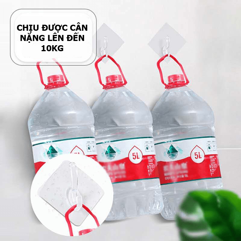 Móc treo quần áo dán tường trong suốt chịu lực chống thấm nước