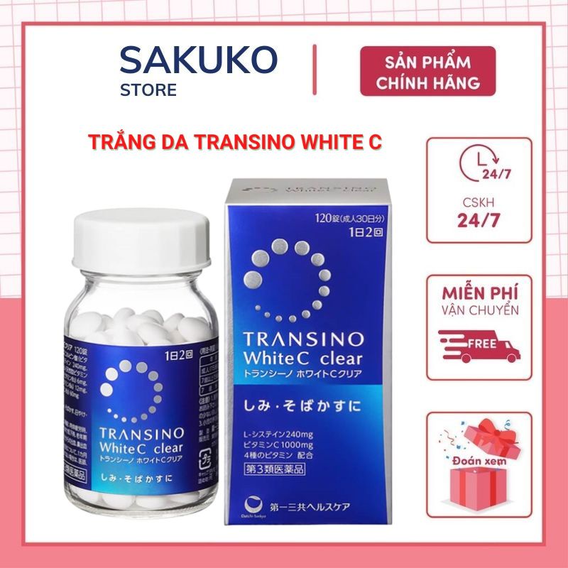 Viên uống trắng da Transino White C Clear 120/ 240 viên Nhật Bản