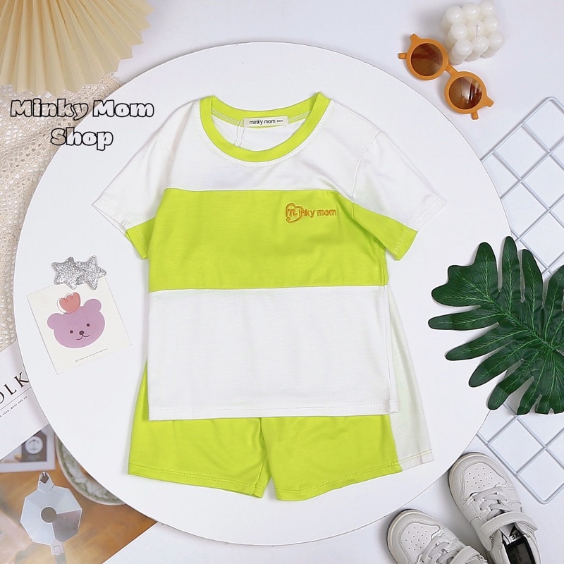 Bộ cộc tay phối màu MinKy Mom cho bé trai 10-28kg