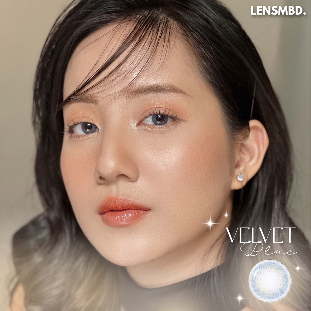 LENS KÍNH ÁP TRÒNG NỘI ĐỊA TRUNG XANH ĐẠI DƯƠNG TRONG TRẺO VELVET BLUE LENSMBD X DOUYIN