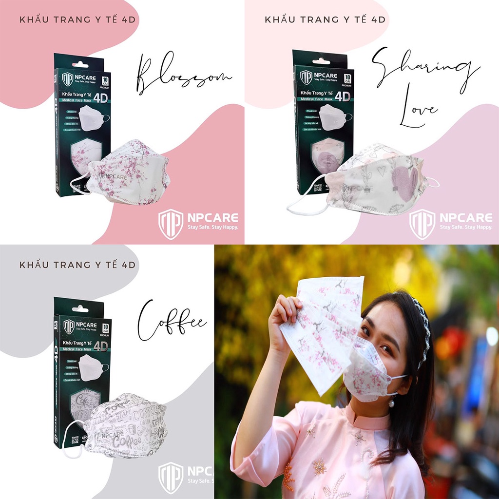 Khẩu Trang 4D KF94 Hàn Quốc Chống Bụi Mịn Và Kháng Khuẩn