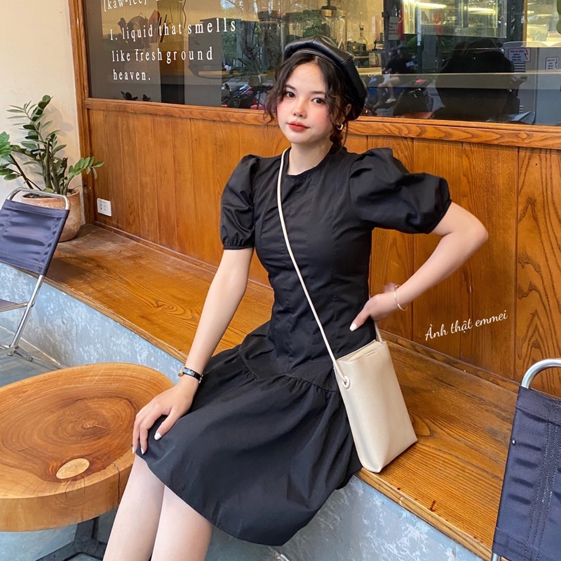 Đầm trắng nữ dáng ngắn xòe, váy đen dáng ôm emmei v113 | BigBuy360 - bigbuy360.vn