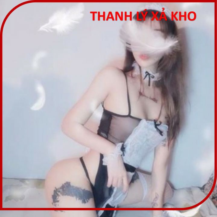 Bộ đồ ngủ cosplay hầu gái sexy - xả kho - chất voan, đầm ngủ cosplay giúp việc chụp ảnh indoor studio - Hà Nội